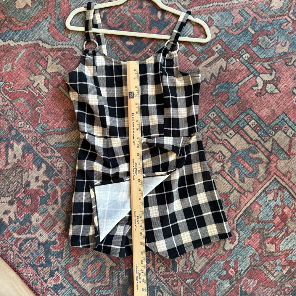 Black and White Plaid Romper